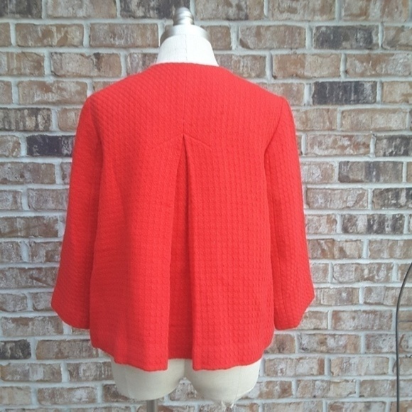 Talbots Zip Up Tweed Pattern Jacket Red 4 - Picture 4 of 6